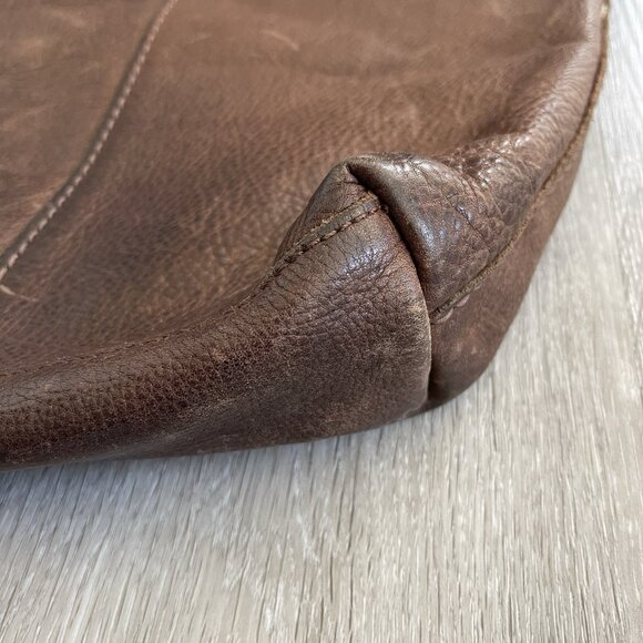 Lucky Brand Leather Distressed Tote Hobo Shoulder Bag Y2K Boho - Picture 13 of 16